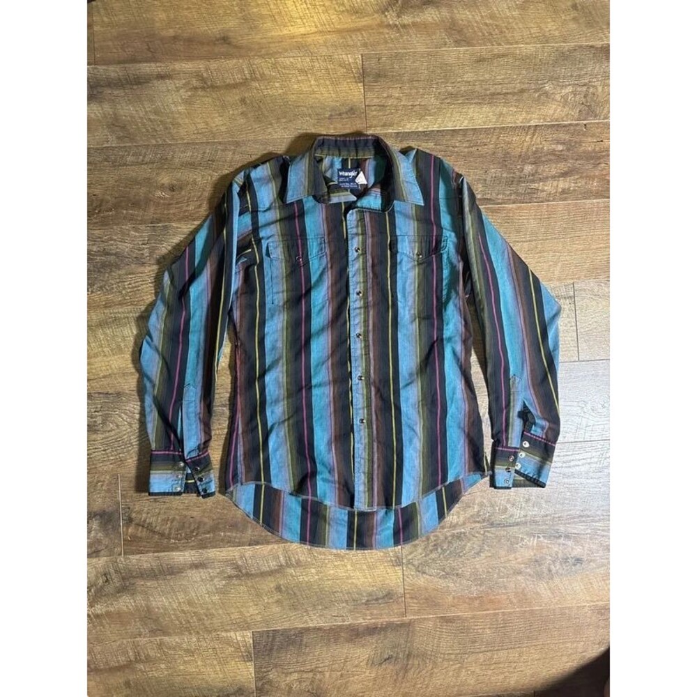 90s striped Wrangler cowboy button up